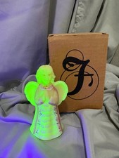Fenton Burmese Glass Angel #1034/2500 NIB Signed Patricia Fleak Uranium 5034 XG picture