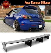 Fit 07-09 Mazda Speed 3 Hatchback Gloss Black Splitter Rear Bumper Diffuser Fin  picture