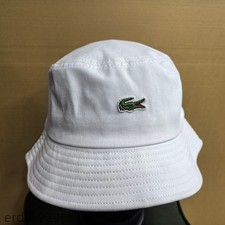 LACOSTE patterned outdoor casual fisherman's hat white unisex picture