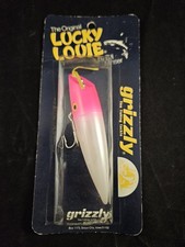 Vintage Grizzly Lucky Louie by Bill Minser Salmon Plug Pearl, Pink. NOS picture
