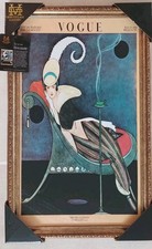 Vintage Vogue Cover July 1914 Special Features Framed Art Deco Painting 24