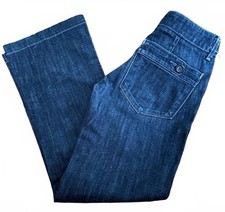 Vintage Gap 2008 Low Rise Wide Leg Trouser Jeans Dark Wash Stretch Y2K 25 picture