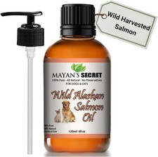 Wild Alaskan Salmon Oil for Dogs & Cats 100% Pure Natural 4oz-Mayan's Secret picture