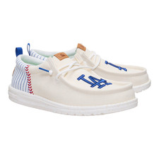 [BIG SALE] Los Angeles Dodgers HEYDUDE Wally Slip-On Shoes White picture