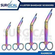 4 Rainbow Lister Bandage Scissors 3.5