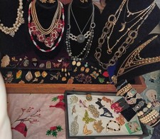 HUGE 89 PC ESTATE JEWELRY LOT CROWN TRIFARI, STER CP, VINCE CAMUTO, VANDERPUMP + picture