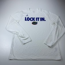 Nike Florida Gators Shirt Mens Large White Dri Fit Long Sleeve Logo White NCAA picture