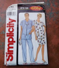 Simplicity 3730 Scrubs Medical Uniform Unisex Pattern Shirt Pants Skirt S-XL picture