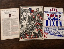Rare Vintage 1972 Nixon Poster JFK Inaugural Address Saigon Surrenders Political picture
