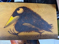 Handmade Hand-Painted Handcrafted Wood Slab Wall Plaque Home Décor Bird Art picture