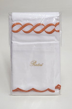 Pratesi 5031 Treccia Standard Pillowcase Pair White/Orange picture