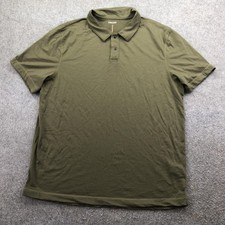 Proof Polo Shirt Mens XL Green Solid Merino Wool Nylon Jersey Knit Casual picture