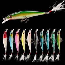 10pcs Fishing Lures Crankbaits Hooks Minnow Baits Tackle Crank picture