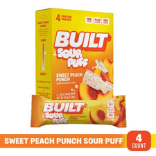 BUILT Sour Puff Protein Bar, Sweet Peach Punch, 16G Protein, Collagen, 150 Calor picture