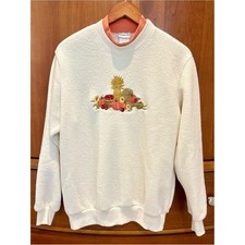 BonWorth – Women's Small – Cream – Vintage Fall Pumpkin Harvest Embroidered picture