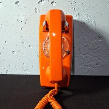 Vintage 1971 Stromberg Carlson SC 1654B Orange Rotary Wall Telephone Untested picture