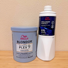 Wella Blondor BlondorPlex 9 Powder Lightener 28.2 oz + 20 Vol Developer 33.8 oz picture