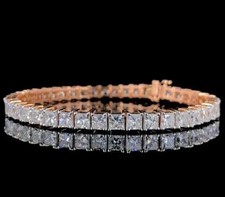 7 Ct Princess Cut Lab Diamond Women's Tennis Bracelet 7.5