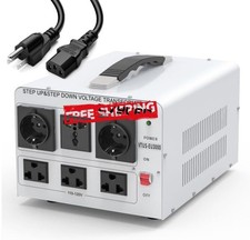 Transformador de voltaje 3000W elevador/reductor 110-240V con múltiples tomas y picture