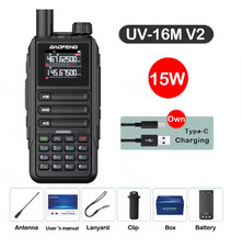 Baofeng UV16M V2 Walkie Talkie 15W High Capacity AM FM 2-Way Radio Full picture