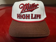 Vintage Miller High Life Hat Cap Adjustable Trucker Rope Miller Branded picture