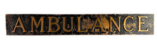 Antique Cast Brass Victorian 1900 Large Ambulance Sign funeral mortuary picture