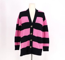 NWT LOFT Navy and Pink Stripe Rugby Cardigan Sweater Size XS picture