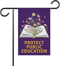Protect Public Education Garden Flag - Education Activist Yard Sign - picture