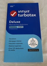 TurboTax Deluxe Desktop 2025 Federal & State Tax Return Product Key Card Desktop picture