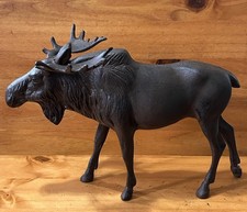 Moose Tabletop Size Statue/Figurine, Metal Steel Iron Vintage, Well Made picture