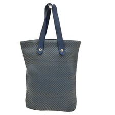 HERMES Logo Amedabadiago PM Tote Bag Leather Polyester Blue SHW 05CB096 picture