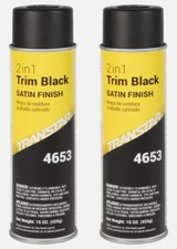 Transtar 4653 2 in 1 Trim Aerosol Satin Black 15 oz each (2 Pack) picture