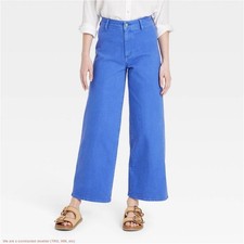 Women's High-Rise Sailor Wide Leg Ankle Jeans 8 *SEE DEAL* picture