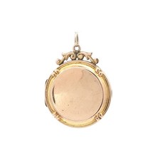 Antique Victorian 9ct Yellow Gold Round Locket Pendant picture