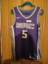 NBA Sacramento Kings Nike Jersey Men Large Blue De'Aaron Fox #5 Basketball Team picture