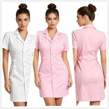 US Women's Hospital Nurse Scrub Dress Hospital Lab Coat Uniform Cosplay Costumes picture