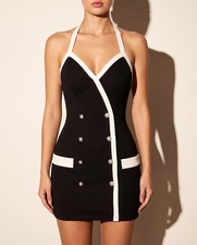 Women's Button designed halter mini dress - New with Tags picture