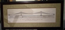 Vintage Brooklyn Bridge Blueprint Print Framed | 1883 Engineering Illustration picture
