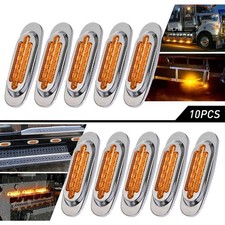 10 Pzas Luces de Marcador Lateral LED Ambar 12V para Camiones y Remolques RV picture
