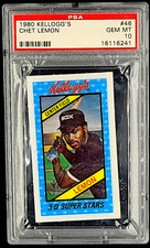 1980 Kellogg's 3D #46 Chet Lemon Chicago PSA 10 Gem Mint POP 23 PSA 10 Set Break picture