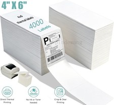 4000-40000 4x6 Fanfold Direct Thermal Shipping Labels for Zebra & Rollo Printer picture