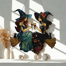 Personalized Witchy Best Friends Suncatcher, Gothic Home Decor picture