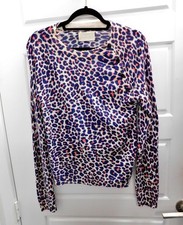 Zadig & Voltaire Regis CP Leo Leopard Print 100% Cashmere Sweater Womens XS picture