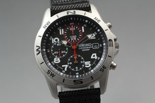 [Near MINT] Seiko 7T92-0DX0 Chronograph Military Black Men's Watch From JAPAN picture