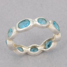 Retired Silpada Sterling Silver Blue Glass NORTHERN LIGHTS Ring R2280 Size 7 picture