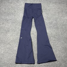 Fabletics Pants Womens Medium Tall Blue High Rise Flare Elastic Waist Yoga picture