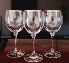  Mikasa Crystal Stephanie Platinum Water Goblets/Glasses - Set/3 - NEW  picture