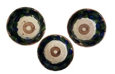 3 Rare Oaxacan Majolica Bowls 6” Red Ware Terracotta. Early 1900s. picture