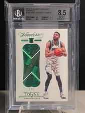 2015 Panini Flawless Karl-Anthony Towns Emerald Rookie RC /5 #136 BGS 8.5 picture