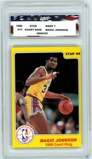 1986 Star Court Kings #17 Magic Johnson AGC 7 Near Mint Los Angeles Lakers picture